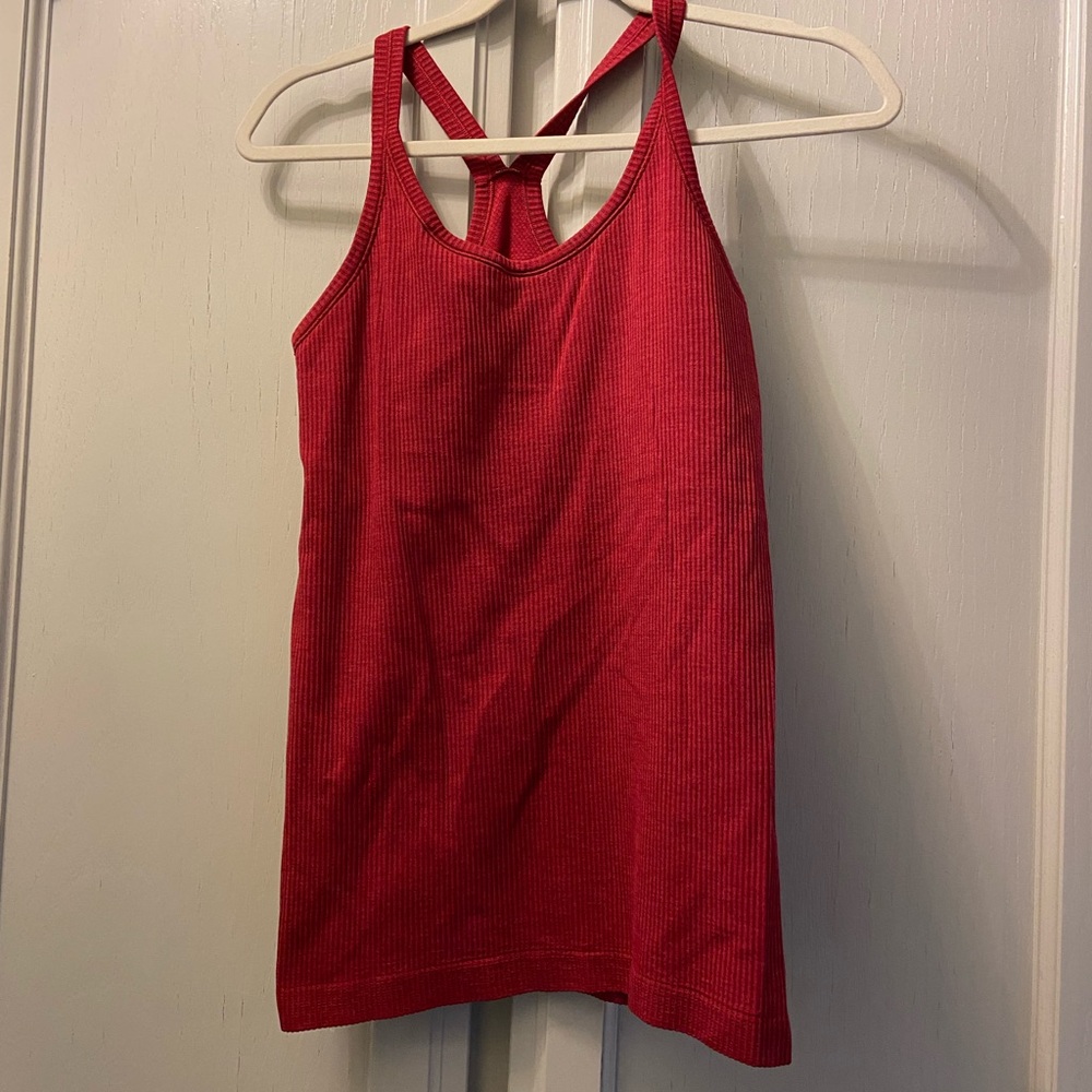 lululemon athletica Red Ribbed Tank Top